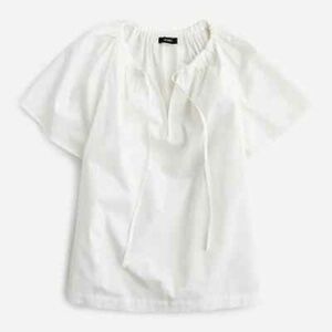 NWT J.Crew | White Poplin Tie Front Top